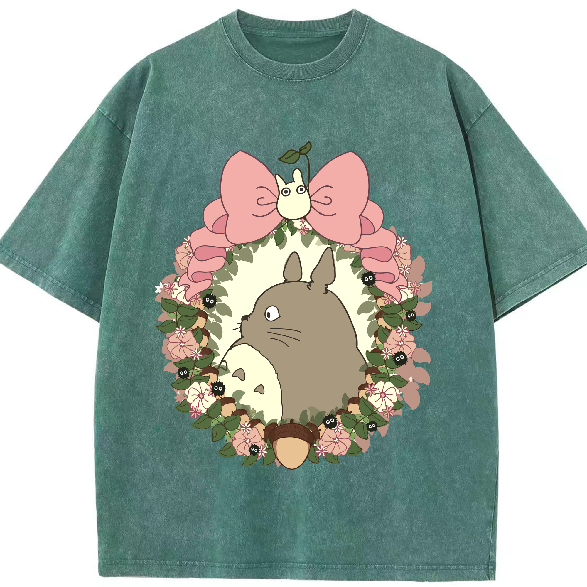 （画像用） となりのトトロ 草壁メイ 草壁サツキ My Neighbor Totoro Satsuki Kusakabe Mei Kusakabe 綿100% ヴィンテージ風 半袖Tシャツ（フロントプリント）
